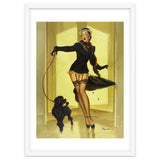 Pinup Girl In Black Dress On A Hall Experiencing Sudden Wind thumbnail