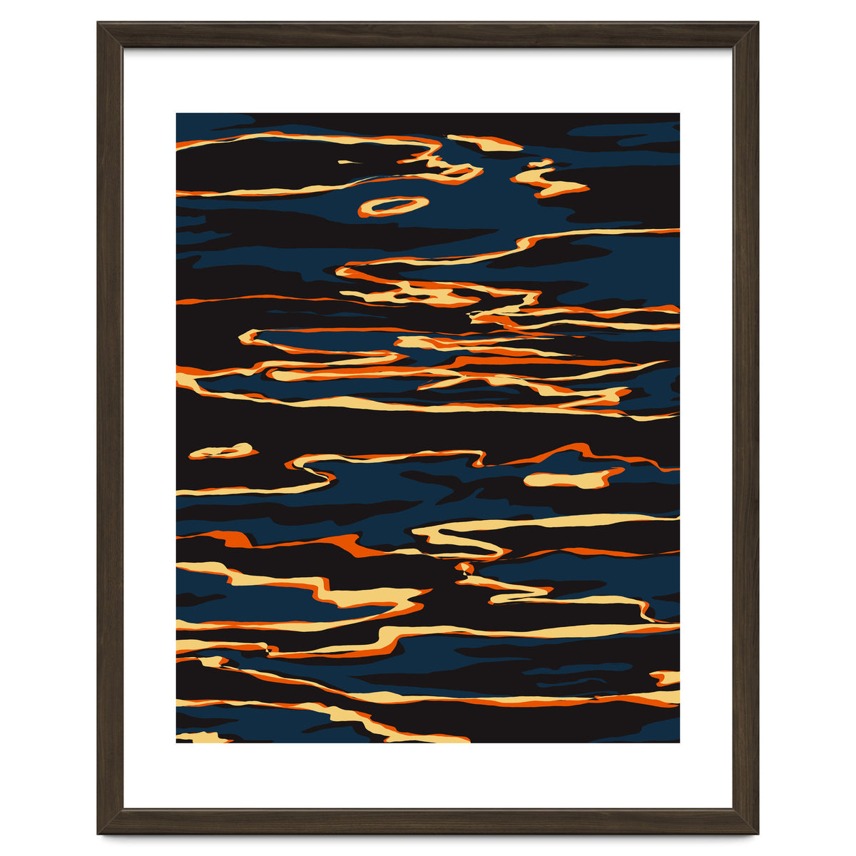 Sunset Reflection, Positivity Hope Growth Optimism Mindset, Nature Marble Dark Ocean