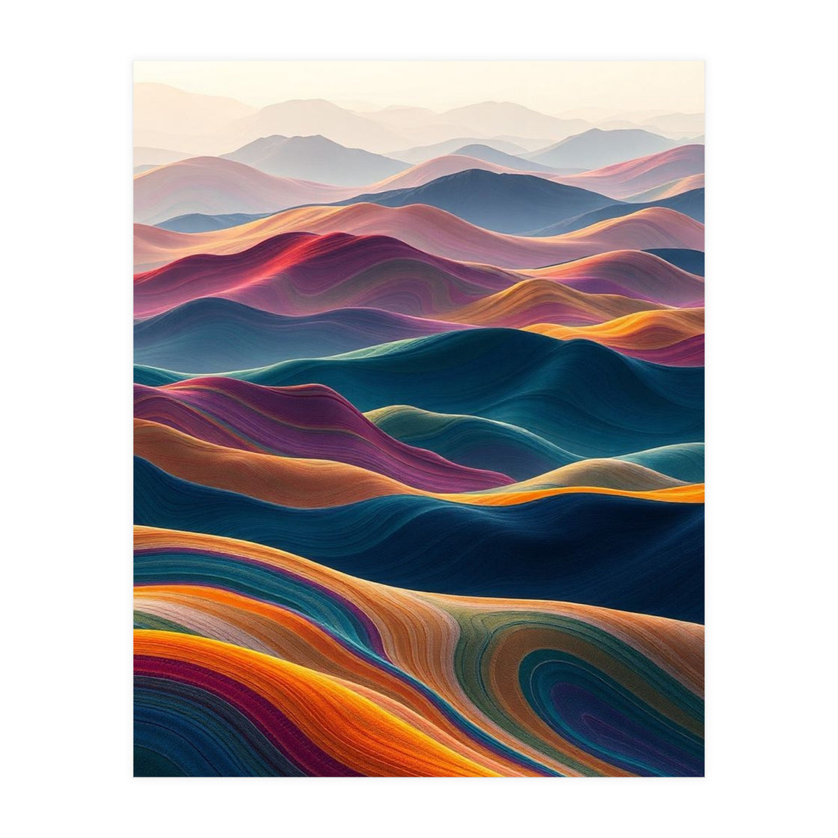 Colorful Abstract Mountain Dunes Art Print (Print Only)