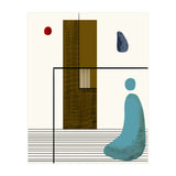 Solitude & Reflection, Abstract Concept Art, Meditation Rustic Eclectic Minimalism, Scandinavian Neutral (Print Only) thumbnail