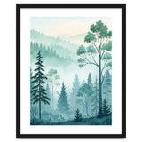 Ethereal Misty Pine Forest Watercolor Art thumbnail