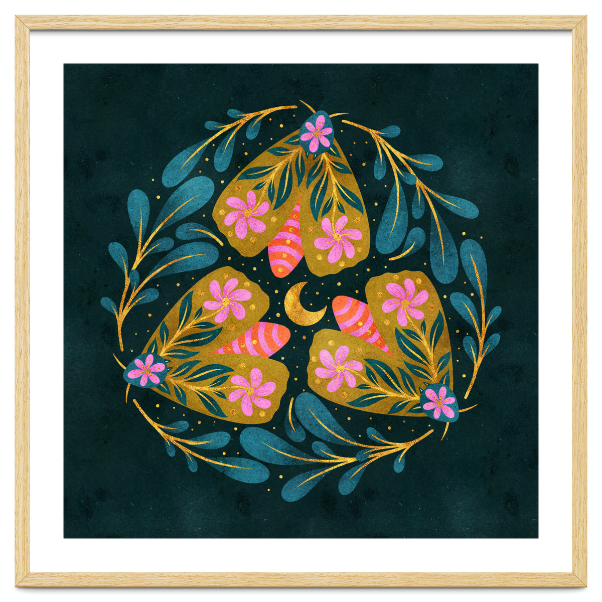 Floral Moths and Moon