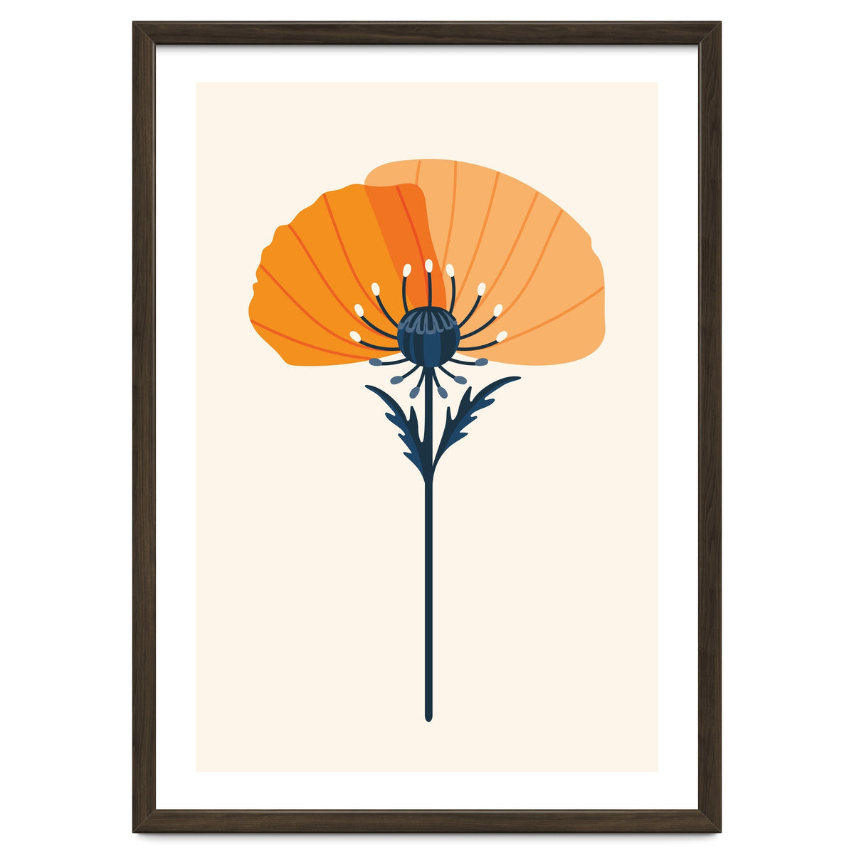 Orange Half Poppy