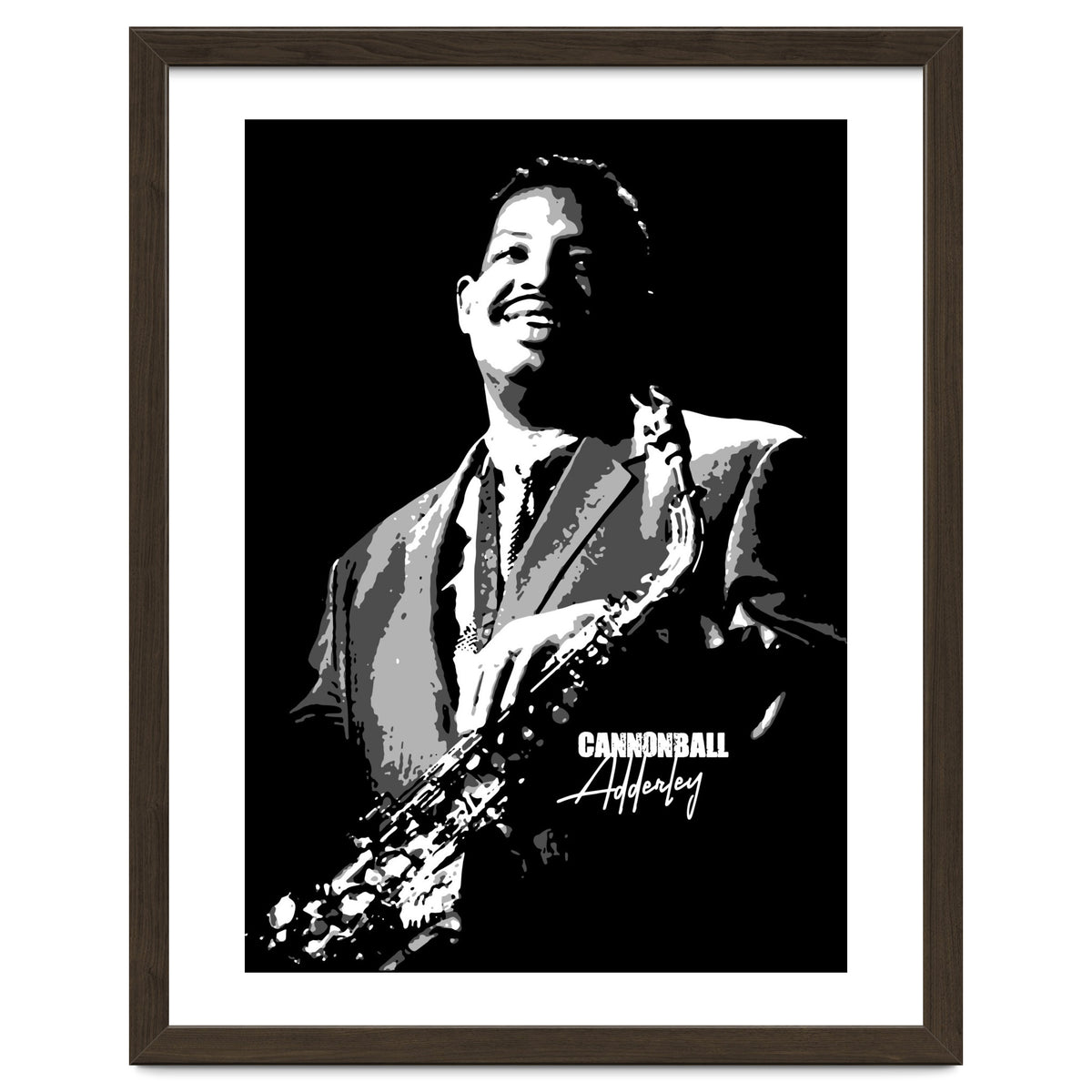 Cannonball Adderley American Jazz Saxophonist in Grayscale