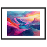 Vibrant Abstract Mountain Landscape at Sunset thumbnail