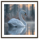 Graceful Swan Floating On Calm Water thumbnail