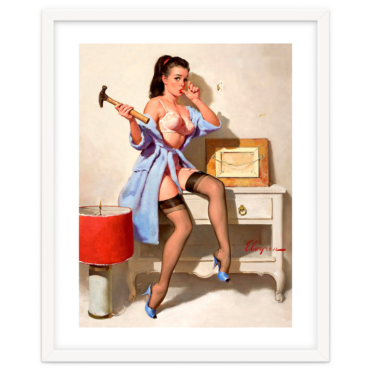 Hot Pinup Girl With A Hammer
