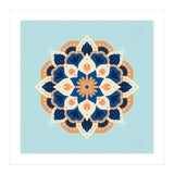 Mandala flower - orange and blue (Print Only) thumbnail