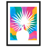 Fan Palm, Tropical Nature Botanical Colorful Watercolor, Abstract Jungle Rainbow Boho, Eclectic Plants Contemporary Modern thumbnail