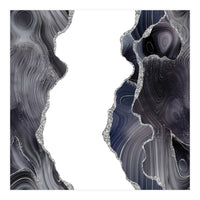 Black & Silver Glitter Agate Texture 05 (Print Only)