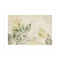 Gentle Leaf Tropical Whispers Watercolor Green (Print Only)