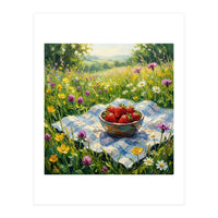 Summer Strawberries in the Meadow (Print Only)