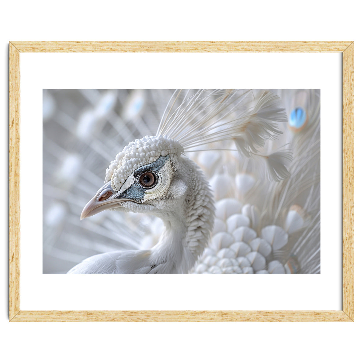 Close-up of a White Peacock