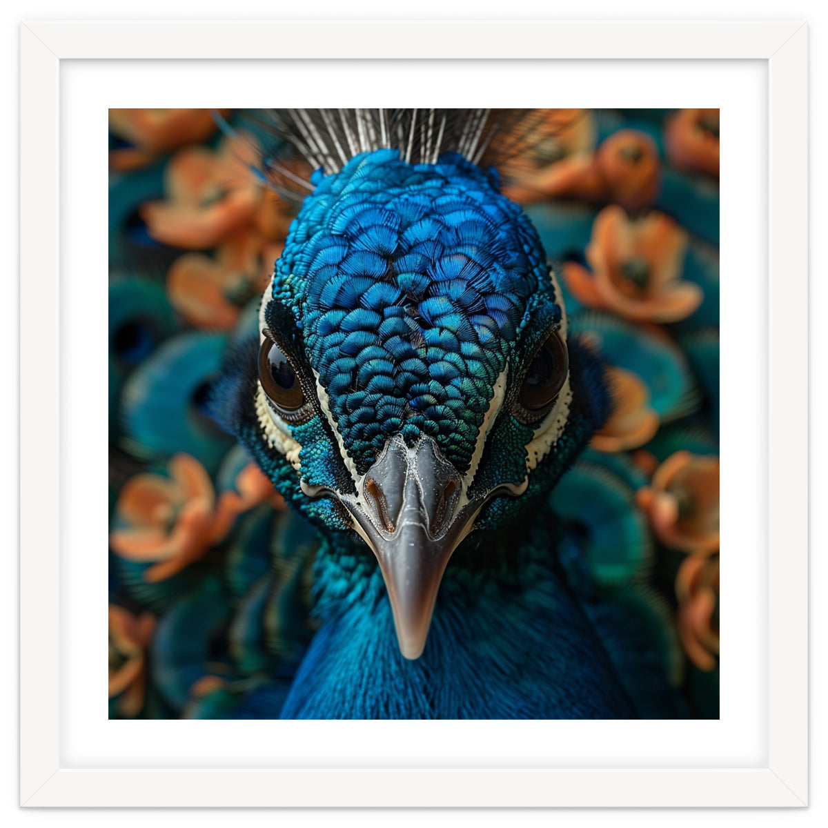 Close Up Portrait Of A Peacock Head