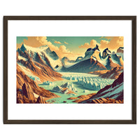 Vintage Argentina, Patagonia Glaciers Poster