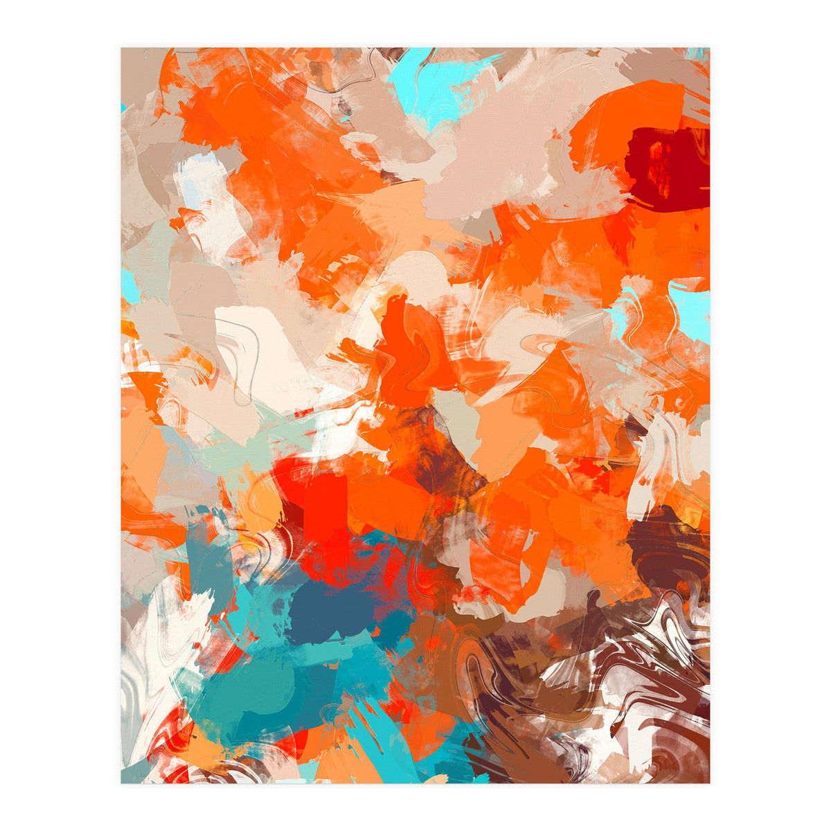 Pleasure, Abstract Painting Summer, Positivity Modern Bohemian Pop of Color Bright Good Vibes (Print Only)