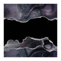 Black & Silver Glitter Agate Texture 03 (Print Only)