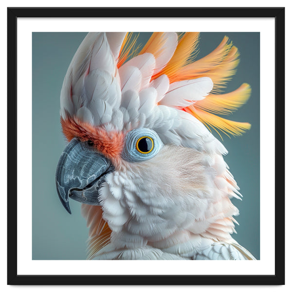 Salmon Crested Cockatoo Close Up Portrait