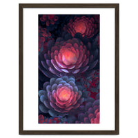 Ethereal Neon Blooms: Intricate 3D Floral Fractal Art