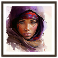 Amethyst Hood Tuareg Woman Portrait