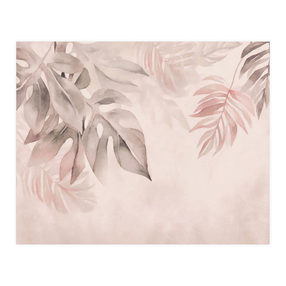 Gentle Leaf Tropical Whispers Watercolor Blush (Print Only)