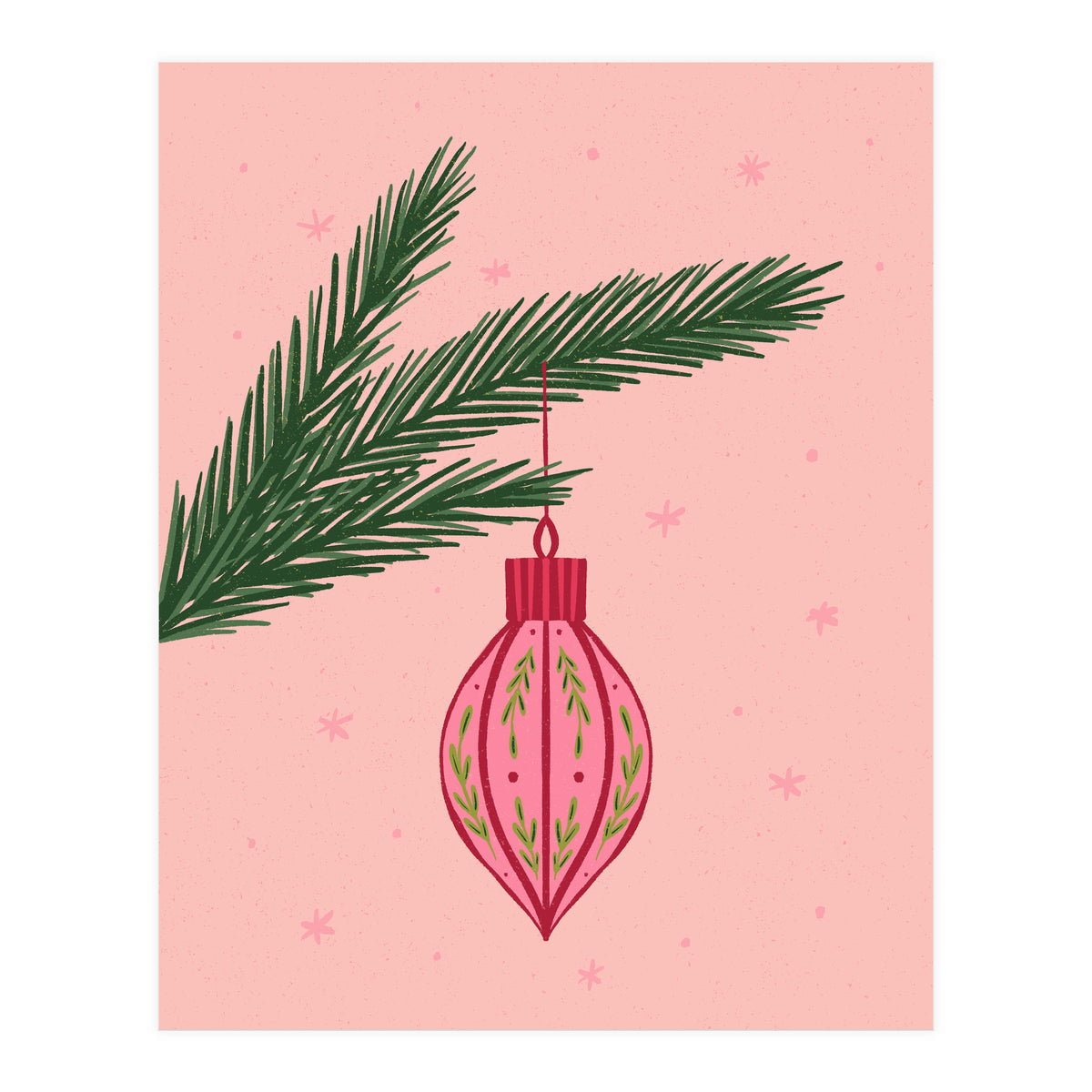 Christmas Globe with tree branch (Print Only)