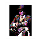 John Lee Hooker American Blues Musician Legend Colorful Art (Print Only) thumbnail