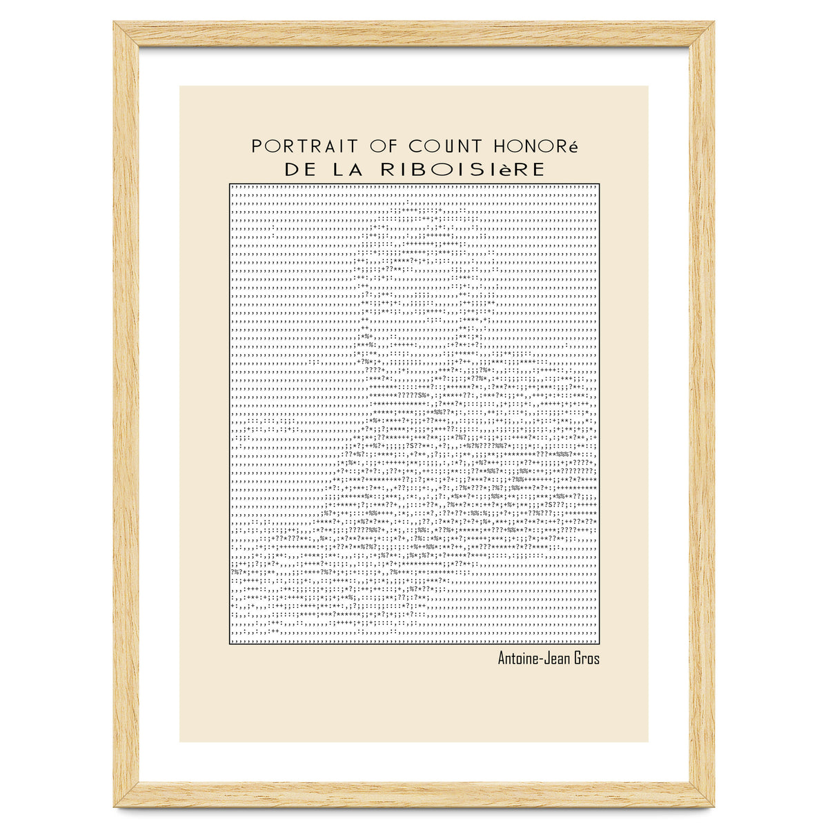 Portrait of Count Honoré de La Riboisière – Antoine-Jean Gros (ascii art)