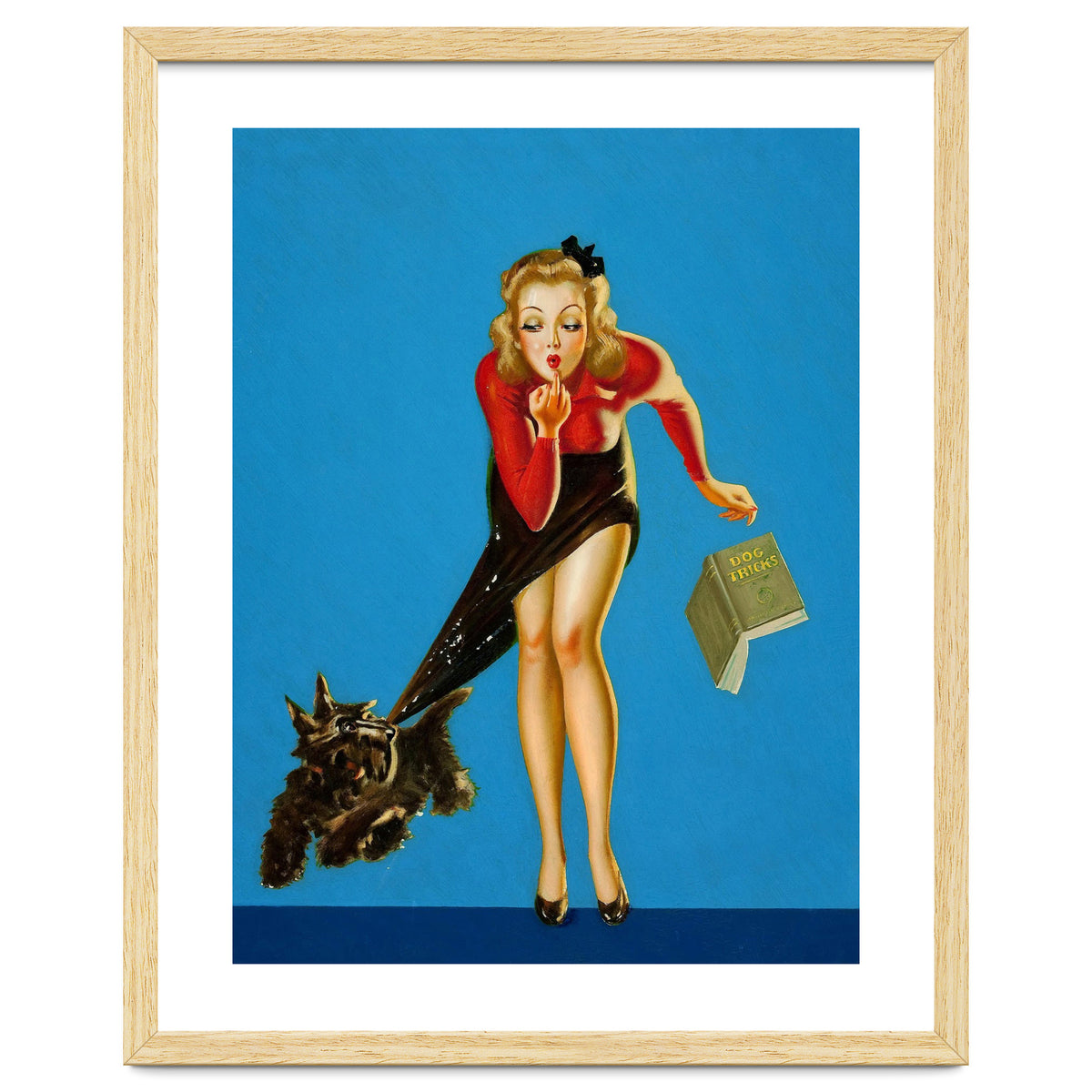 Pinup Girl And Dog Tricks