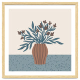 Brown Flowers in a Vase – Minimalist Floral Still Life thumbnail