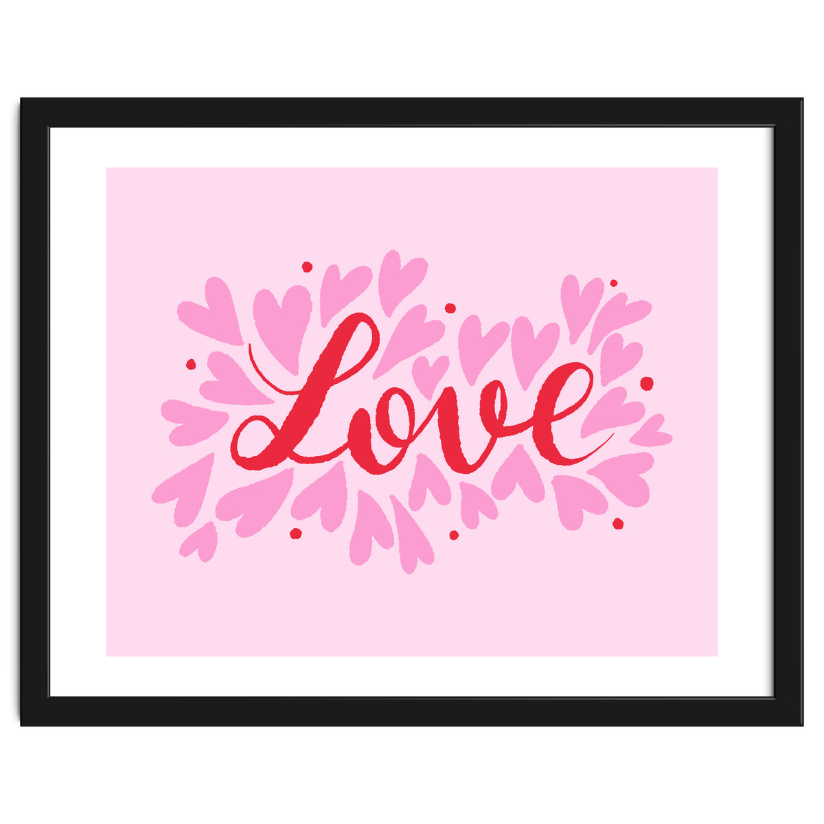 Love hearts - pink and red