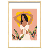 Fold Up The Sun & Take It Wherever You Go, Bohemian Woman Self Love Self Care Pastel , Plant Lady Tropical Boho Contemporary thumbnail