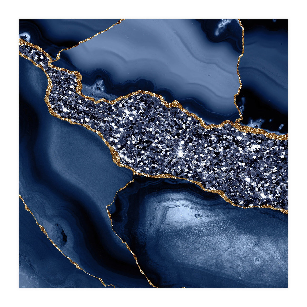 Agate Glitter Ocean Texture 05 (Print Only)