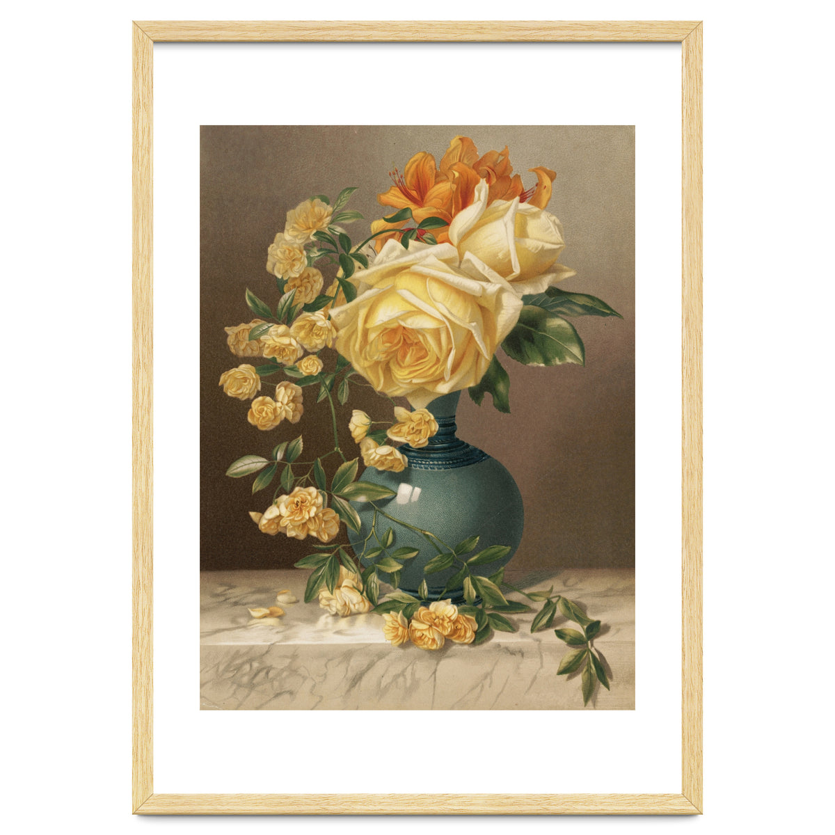 William Duffield – Marchal Niel Roses (1883) Botanical Floral Print