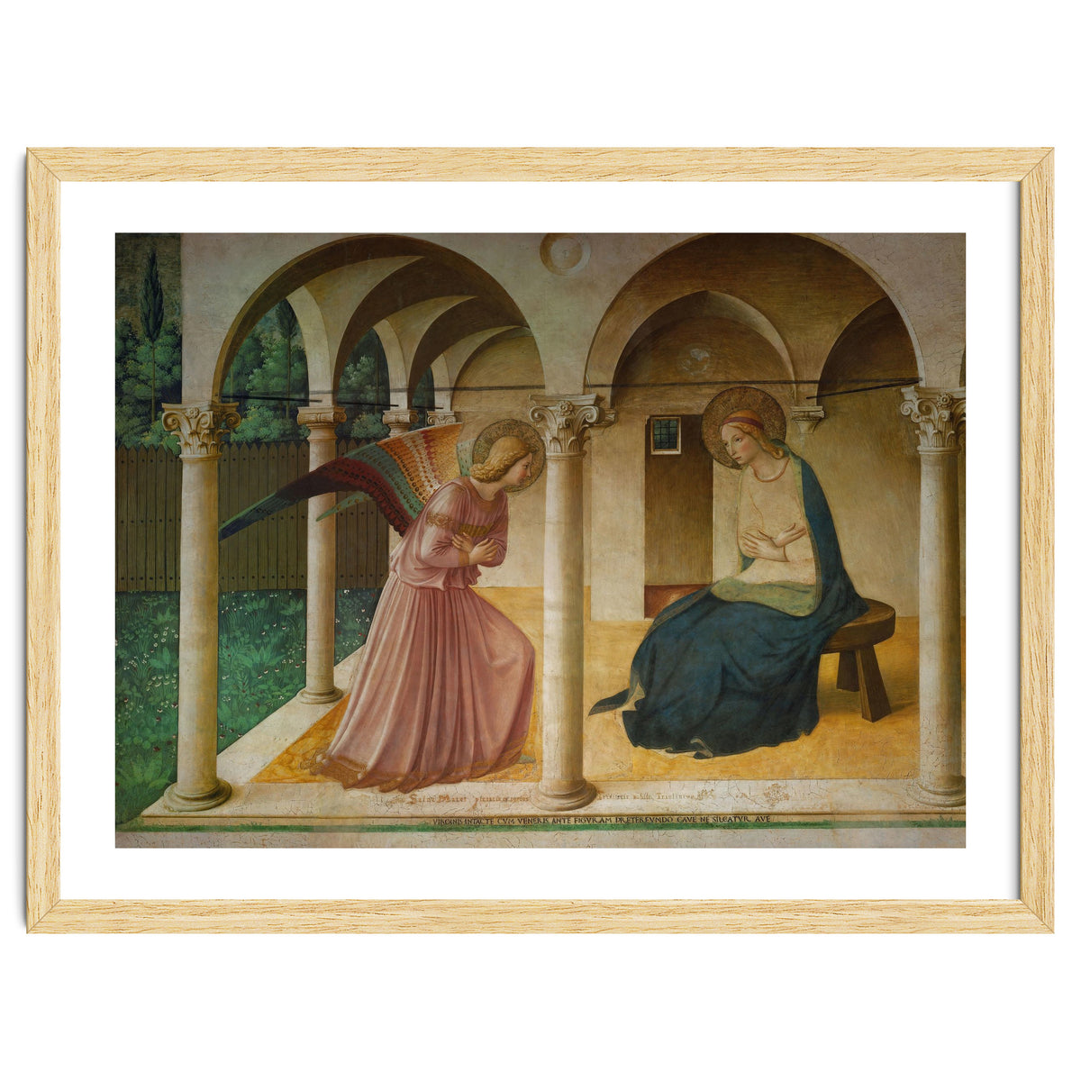 The Annunciation. Fresco in the former dormitory of the Dominican monastery San Marco, Florence.