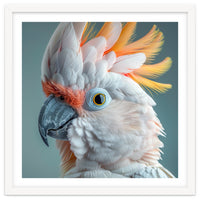 Salmon Crested Cockatoo Close Up Portrait