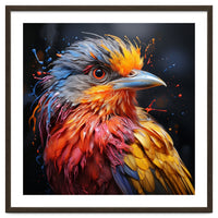 Vibrant Bird With Colorful Splatter Paint