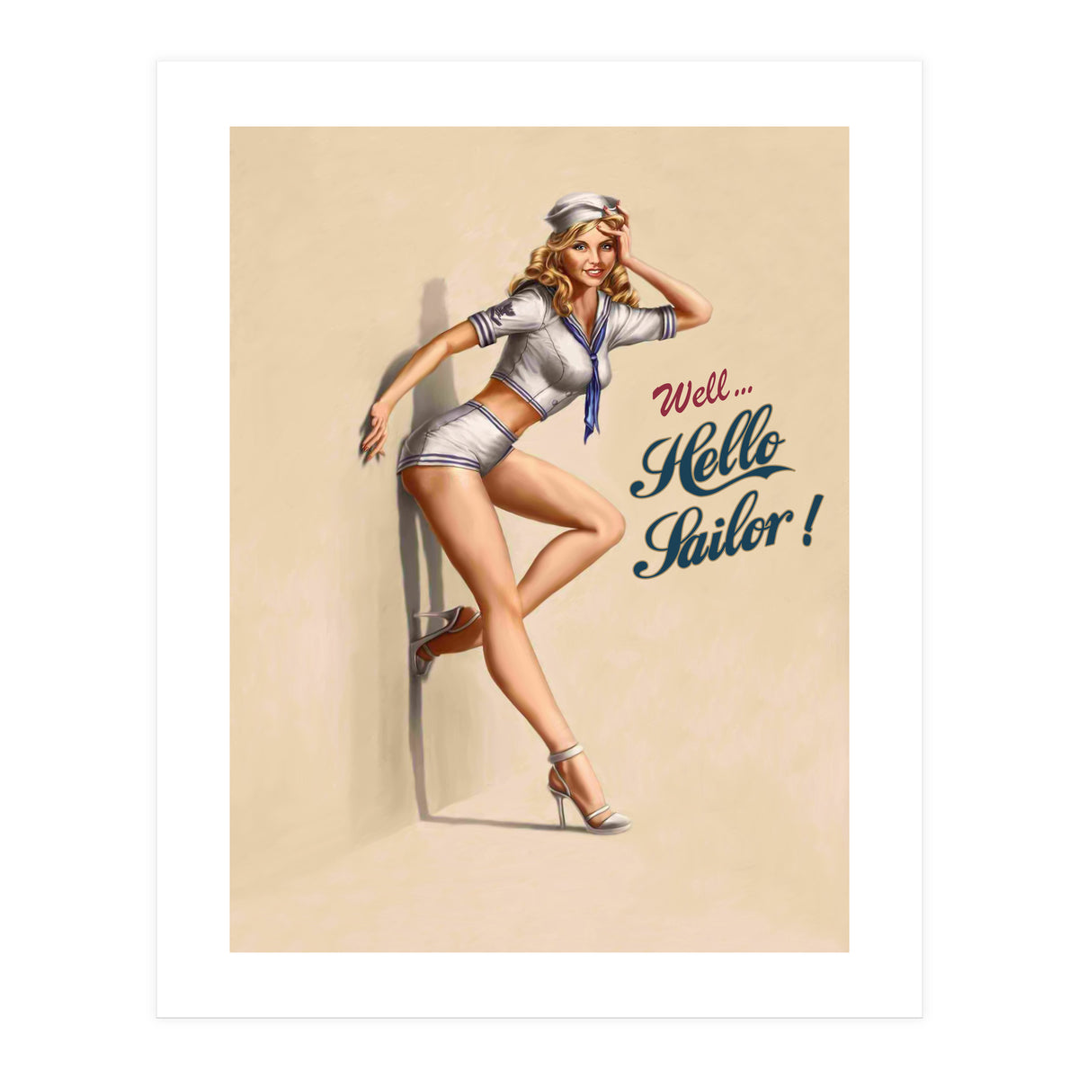 Hallo Sailor Pinup Girl (Print Only)