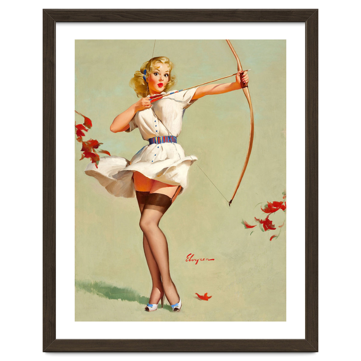 Pinup Sexy Girl Playing A Cupid
