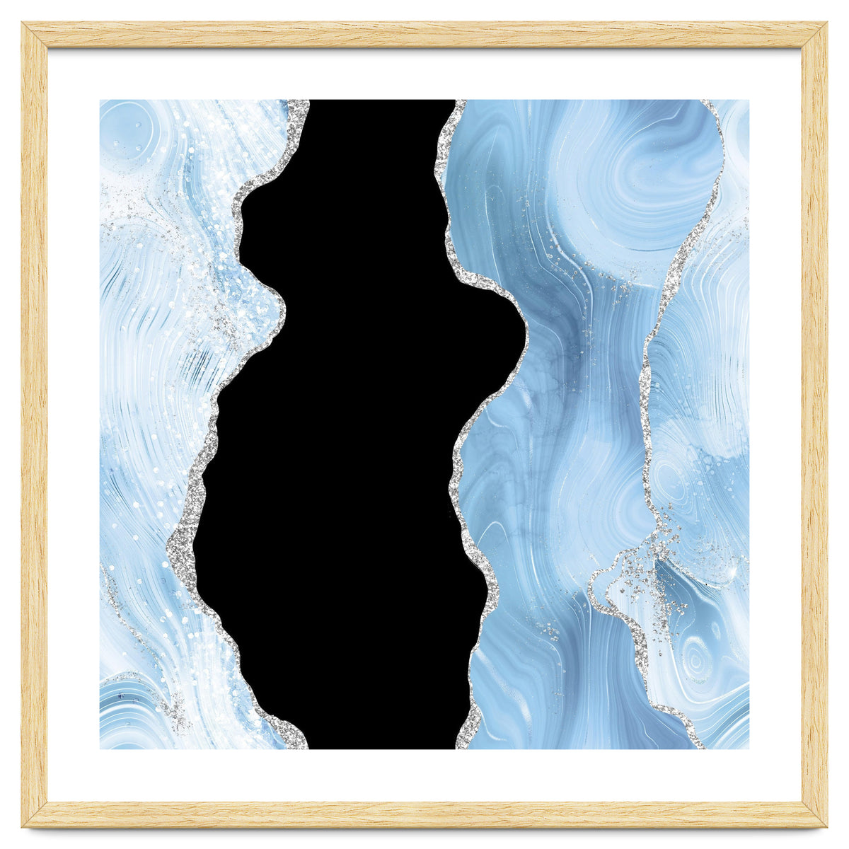 Blue & Silver Agate Glitter Texture 02