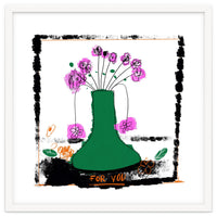 green vase