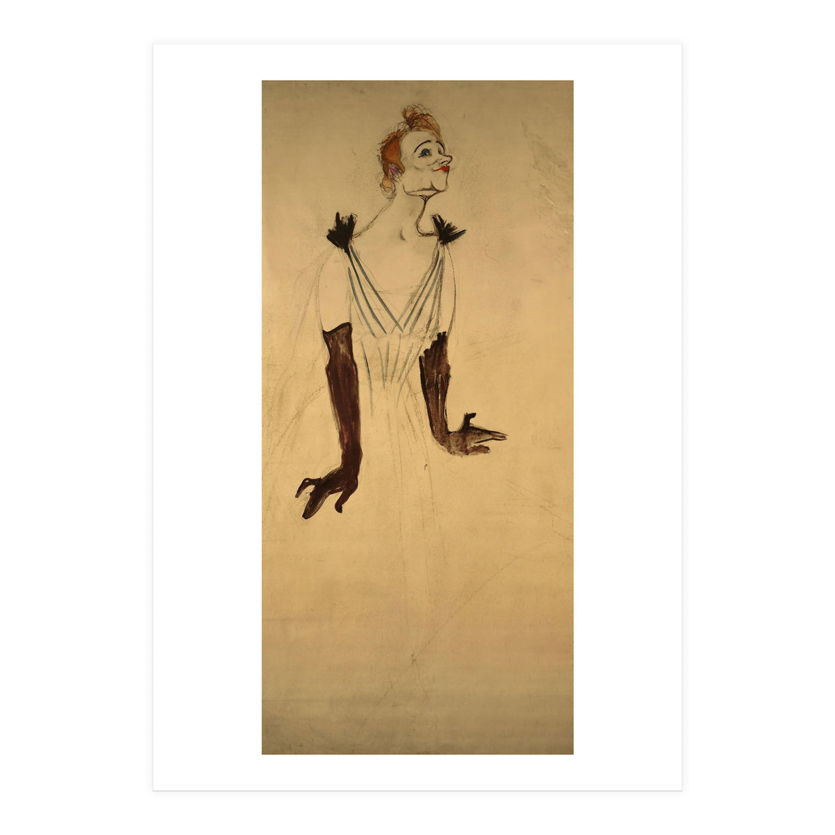 Henri de Toulouse-Lautrec / 'Yvette Guilbert', 1894, 186 x 93 cm. (Print Only)