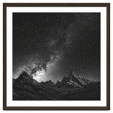 Starlit Mountain Majesty: Detailed Monochrome Milky Way thumbnail