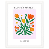 Hamburg Flower Market - Vibrant Modern Folk Art Print thumbnail