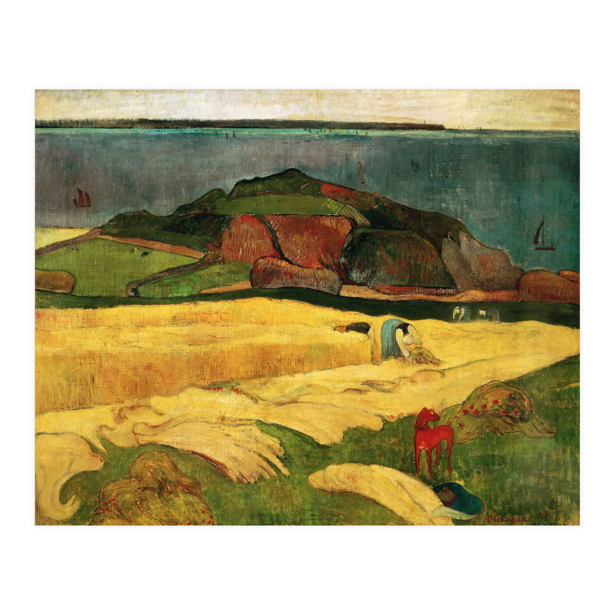 Paul Gauguin / 'Seaside Harvest', 1890, Oil on canvas, 92 × 73 cm. (Print Only)