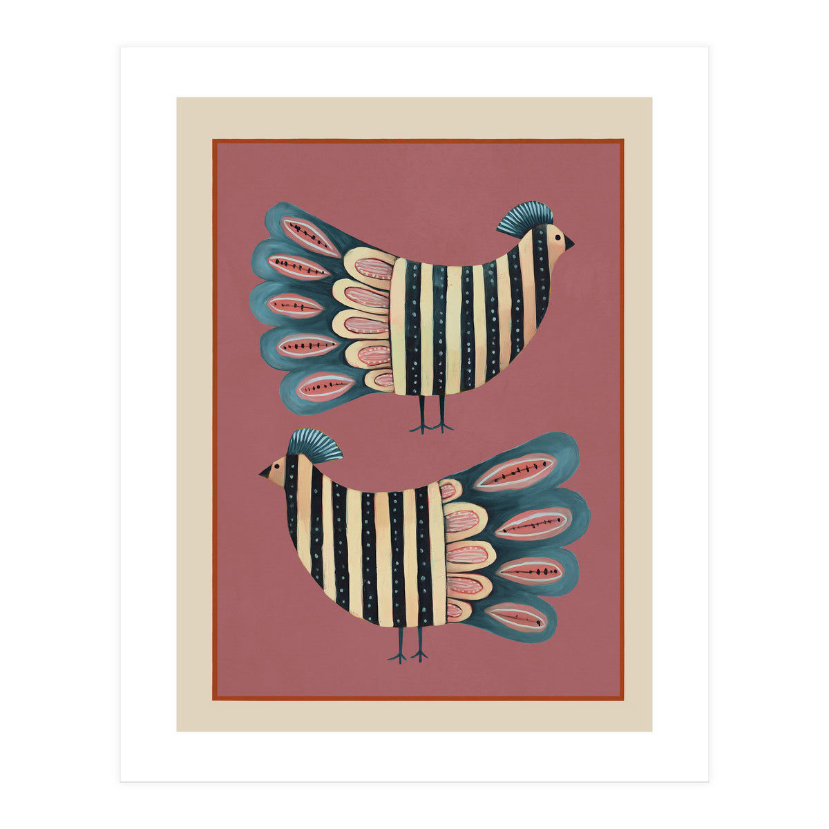 Striped Bird Pair I (Print Only)