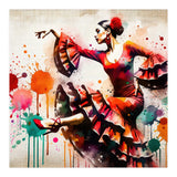 Fiery Flamenco Dancer In Motion (Print Only) thumbnail