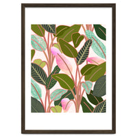 Color Paradise, Tropical Colorful Modern Bohemian Illustration, Eclectic Botanical Plant