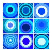 Circles & Rectangles Alt Blue 3 X 3: 4 (Print Only)