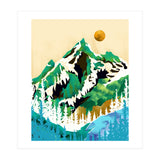 Grass Is Greener Wherever It Is Loved Positivity Nature Landscape Snow, Winter Mountains Painting Forest, Wild Travel Adventure (Print Only) thumbnail